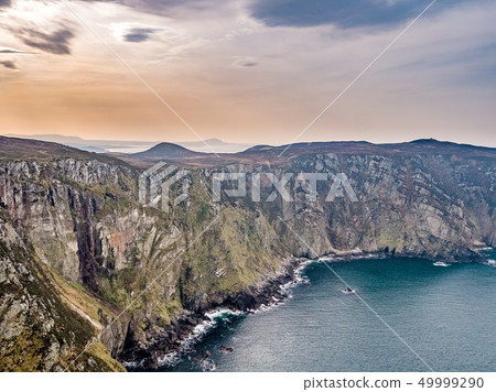 Aerial view of the cliffs of horn head at the wild atlantic way in Donegal - Ireland Aerial view of the cliffs of horn head at the wild atlantic way in Donegal - Ireland 49999290