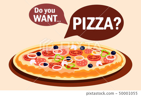 Pizza with Different Flavours Vector Web Banner 50001055
