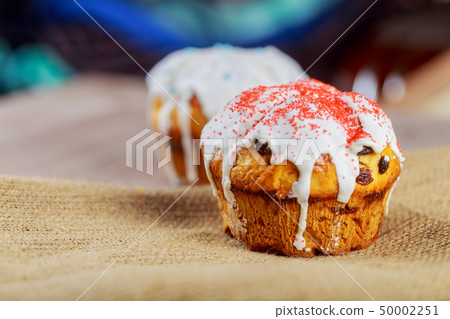 Easter background with colorful Easter cake 50002251