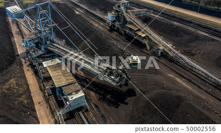 Aerial view large bucket wheel excavators Aerial view large bucket wheel excavators 50002556