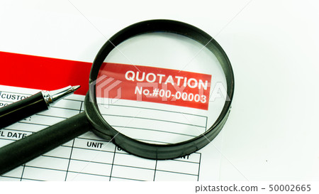 Quotation business document close up with pen Quotation business document close up with pen 50002665
