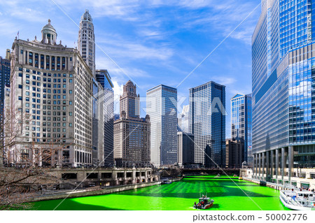 Dyeing River Chicago St' Partick Day. 50002776