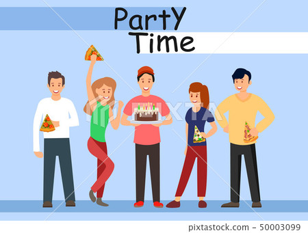 Office Corporate Party Flat Vector Illustration - Stock Illustration ...