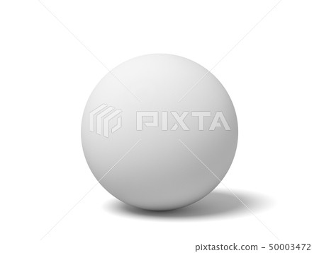 3d close-up rendering of white ping pong ball on white background. 3d close-up rendering of white ping pong ball on white background. 50003472