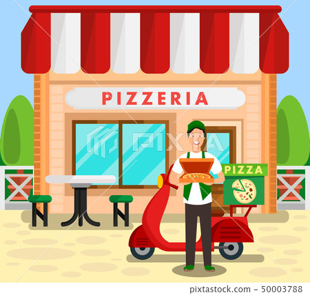 Pizzeria, Bakery Delivery Service Illustration 50003788