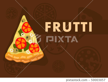 Frutti Pizza Web Banner Cartoon Vector Template 50003857