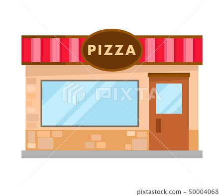 Pizzeria Modern Bricks Building Flat Illustration Pizzeria Modern Bricks Building Flat Illustration 50004068