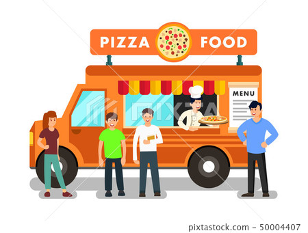 Mobile Restaurant Cartoon Vector Illustration Mobile Restaurant Cartoon Vector Illustration 50004407