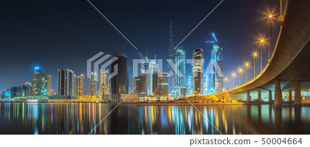 Panoramic view of Dubai Business bay, UAE Panoramic view of Dubai Business bay, UAE 50004664