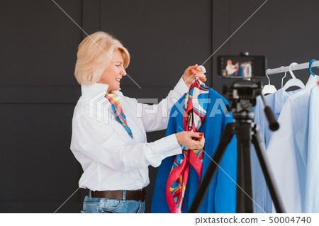 senior lady vlogger fashion stylist business hobby senior lady vlogger fashion stylist business hobby 50004740