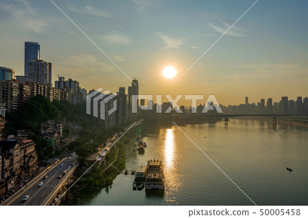Chongqing riverside view during sunset Chongqing riverside view during sunset 50005458