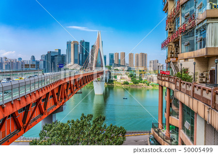 City buildings and Qiansimen bridge City buildings and Qiansimen bridge 50005499