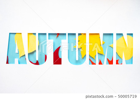 letter autumn cut from paper with paper autumn 50005719