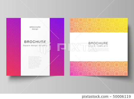 The minimal vector illustration of editable layout of two square format covers design templates for 50006119