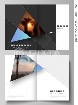 The vector layout of two A4 format modern cover mockups design templates for bifold brochure The vector layout of two A4 format modern cover mockups design templates for bifold brochure 50006264