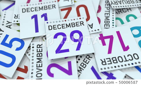 Calendar page shows December 29 date. 3D rendering 50006587