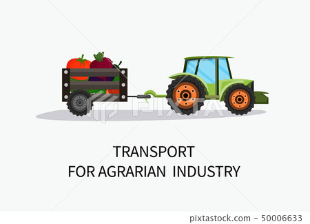 Banner Transport for Agrarian Industry Cartoon. Banner Transport for Agrarian Industry Cartoon. 50006633