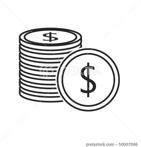 Coin flat icon-插圖素材 [50007086] - PIXTA圖庫