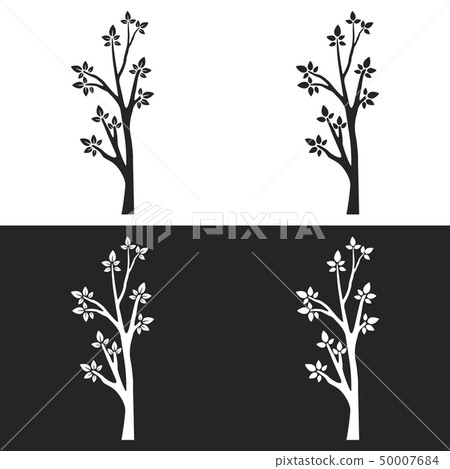 Set of tree silhouettes with branches Set of tree silhouettes with branches 50007684