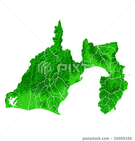 Shizuoka Prefecture Map and Municipal Boundaries 50009389