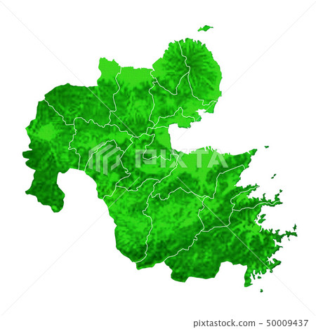 Oita Prefecture Map and Municipal Boundaries 50009437