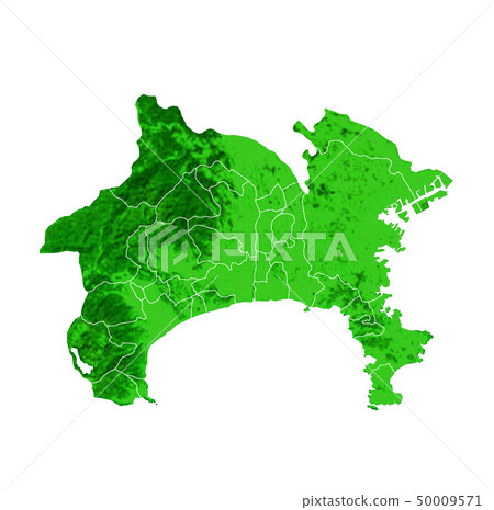 Kanagawa prefecture map and municipal boundaries 50009571