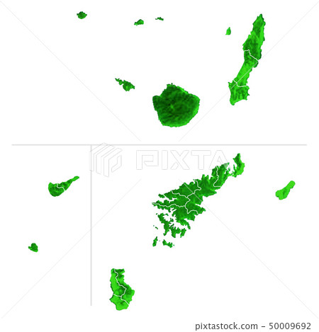 鹿兒島縣地圖2和市政邊界 鹿兒島縣地圖2和市政邊界 50009692