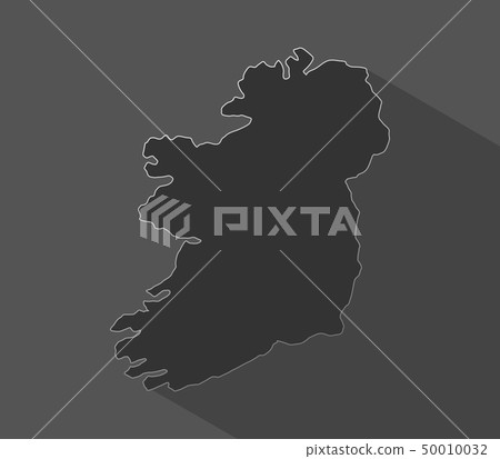 map of Ireland with flag 50010032