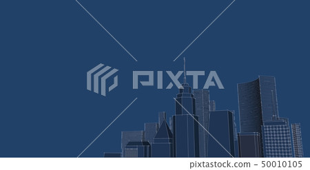 Panorama cityscape Sketch. Architecture sketch - Panorama cityscape Sketch. Architecture sketch - 50010105