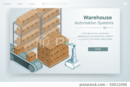 Vector Illustration Warehouse Automation System. Vector Illustration Warehouse Automation System. 50012098