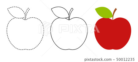 Apple to be colored and trace line Apple to be colored and trace line 50012235
