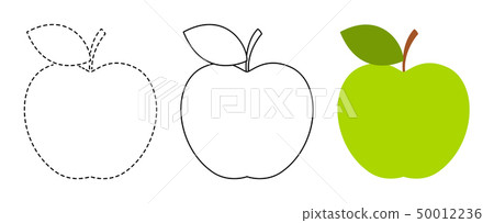 Apple to be colored and trace line Apple to be colored and trace line 50012236