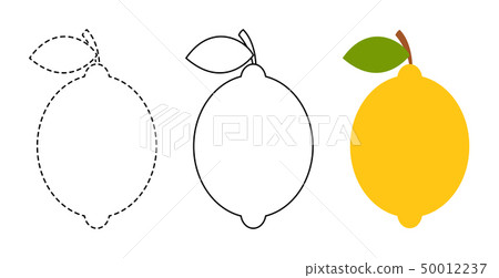 Lemon to be colored and trace line 50012237