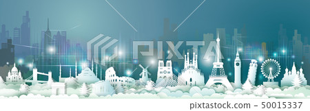 Travel Europe landmarks of world with skyscraper Travel Europe landmarks of world with skyscraper 50015337