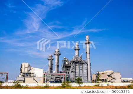Gas turbine electric power plant with clear sky Gas turbine electric power plant with clear sky 50015371