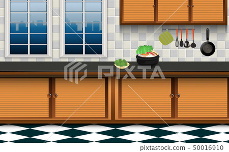 hotpot and ingredients in the kitchen room hotpot and ingredients in the kitchen room 50016910