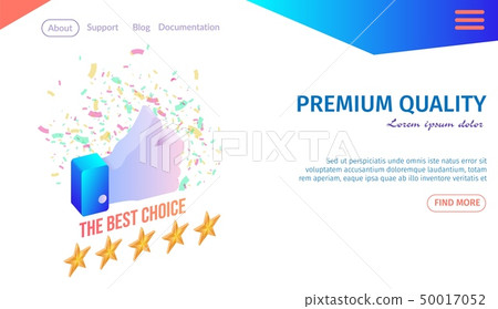 Premium Quality Horizontal Banner, Thumb Point Up. 50017052