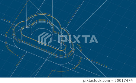 Cloud symbol isometric symbol dot and dash line Cloud symbol isometric symbol dot and dash line 50017474