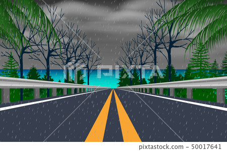 rain, road, beach 50017641