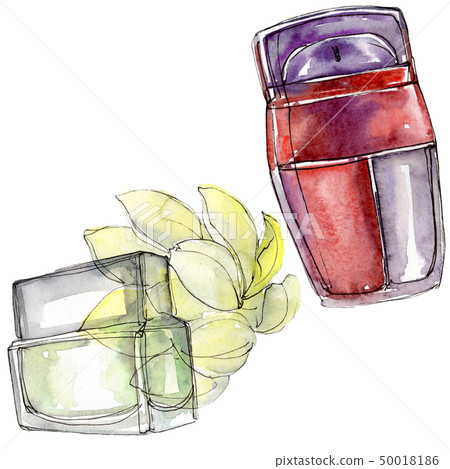 Perfum sketch glamour illustration in a watercolor style isolated element. Watercolour background 50018186