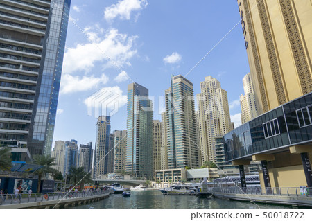 迪拜小遊艇船塢區域風景 50018722