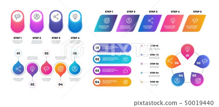 Step 3D infographic. Timeline graph chart, workflow business presentation template, flowchart 50019440
