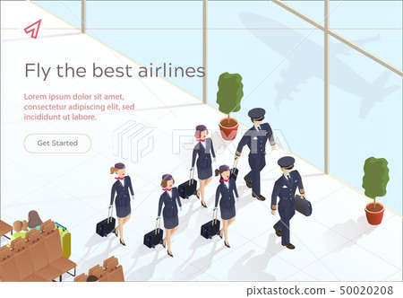 Illustration Fly Best Airlines Aircraft Crew.