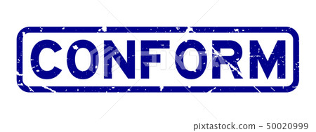 Grunge blue conform word square rubber seal stamp 50020999