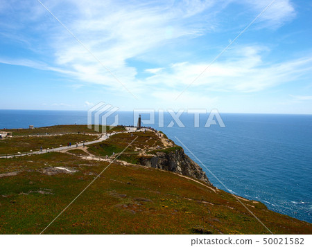 Blue sky Eurasia West End Portugal Roca Cape distant view and blue sea 50021582