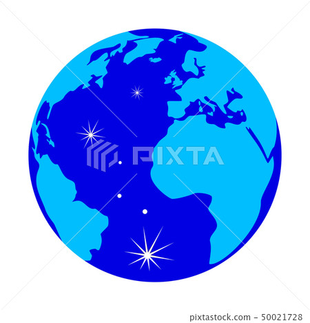 Blue Earth globe with reflections. Blue Earth globe with reflections. 50021728