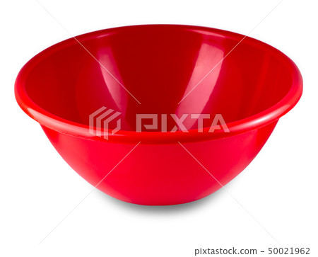 red plastic bowl isolated on white background red plastic bowl isolated on white background 50021962