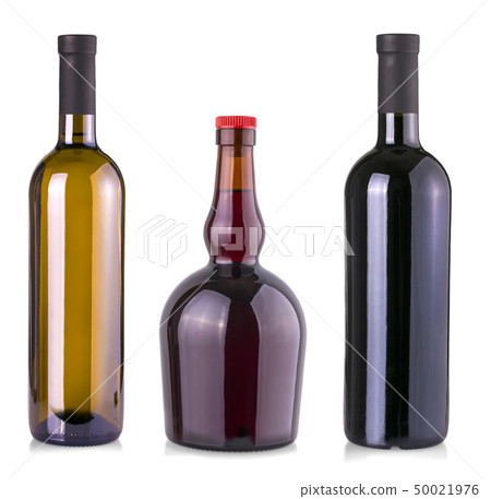 Set of Wine bottles isolated on white background. Set of Wine bottles isolated on white background. 50021976