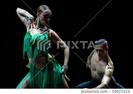 ballroom couple dancing isolated on black background ballroom couple dancing isolated on black background 50025319