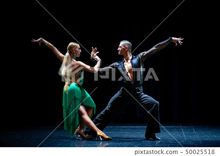 ballroom couple dancing isolated on black background 50025518
